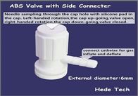 ABS  valve with side connector  Gas Sampling Bag